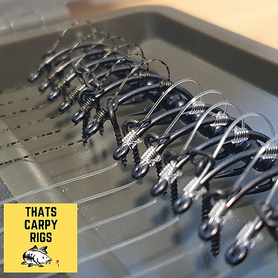 Korda Camo Fleck 5 IQ D Rigs – Terminali Anti Groviglio Per Carpe Pronti (Taglie 4,6,8)